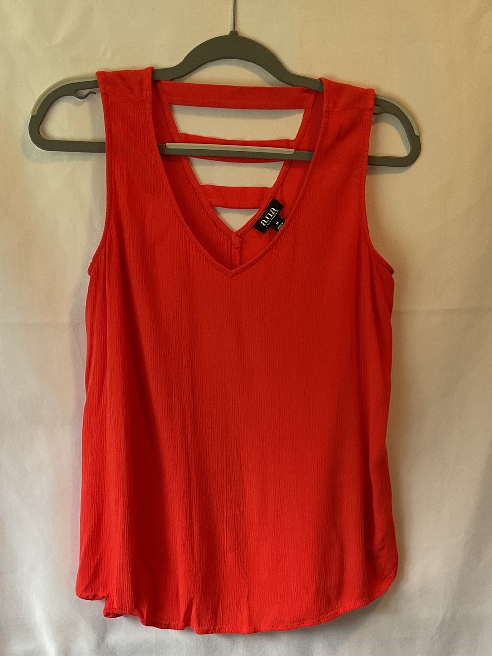a.n.a Bright Red Sleeveless V-Neck Tank with Strappy Back
